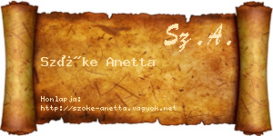 Szőke Anetta névjegykártya