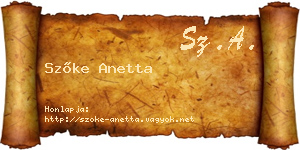 Szőke Anetta névjegykártya