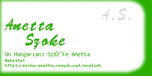 anetta szoke business card